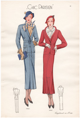 chic parisien fashion illustration 1934